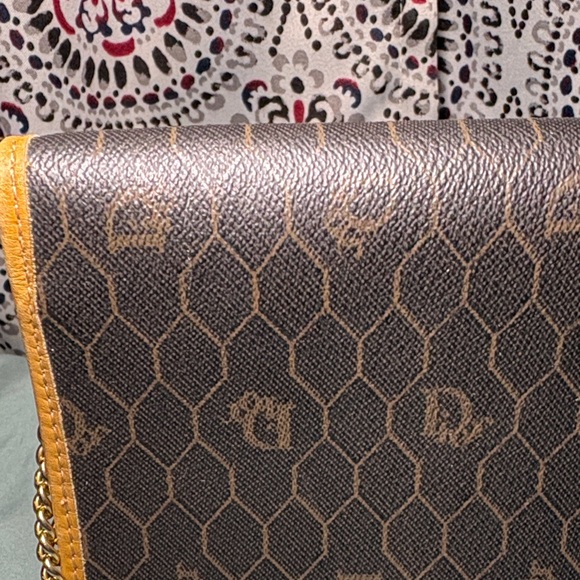 Vintage Christian Dior Honeycomb Chain Crossbody Bag - Brown & Tan - Picture 3 of 11
